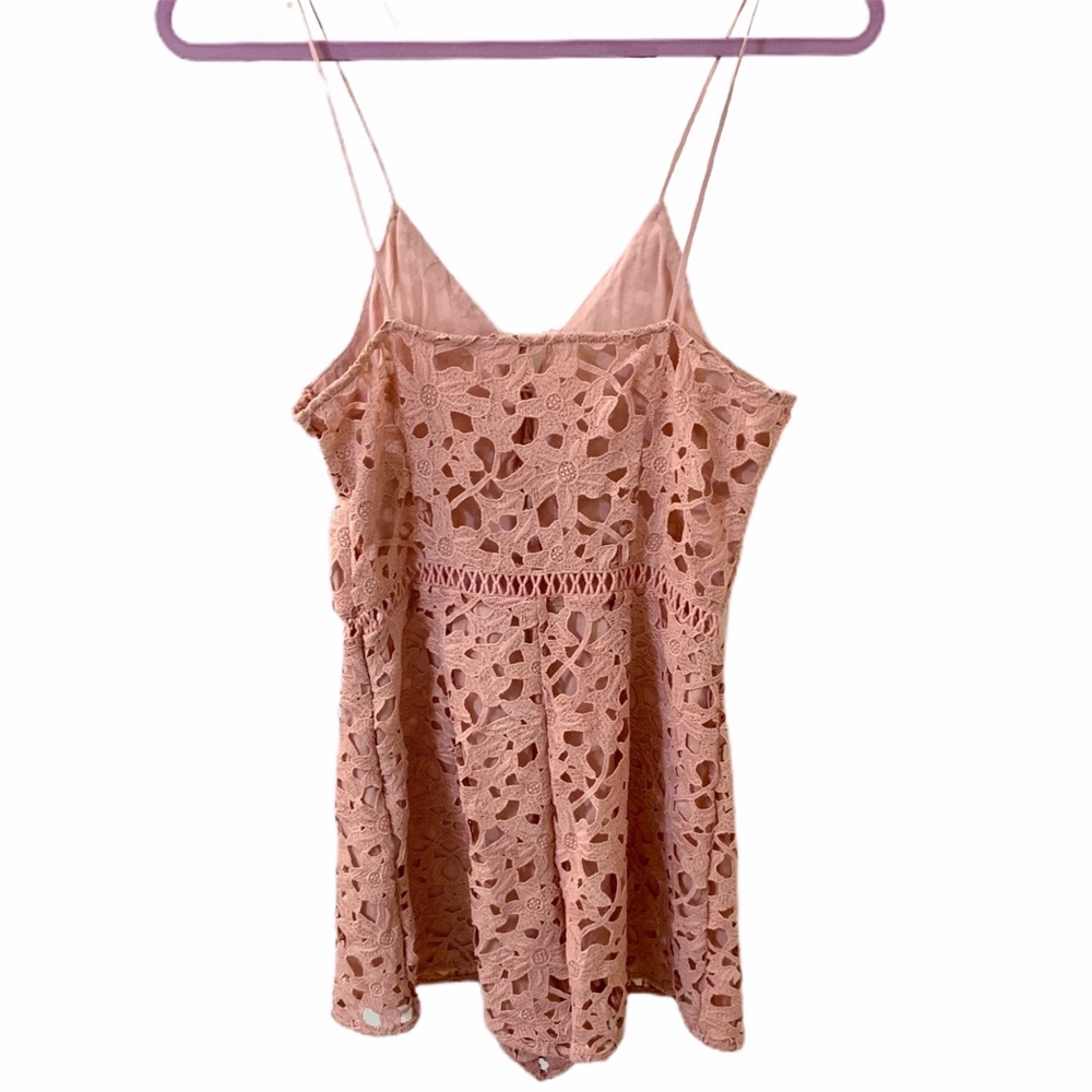 Kendall & Kylie Lace Pink Tie Romper - Picture 3 of 5